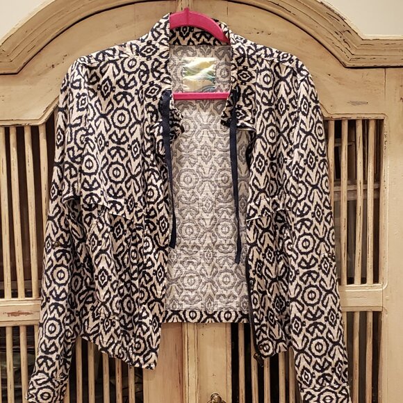 Cali 1850 Linen Blend Zippered Jacket - Picture 3 of 9